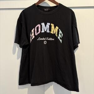 BoohooMAN Homme Shirt Mens Large Black Limited Edition Graphic Tee Streetwear